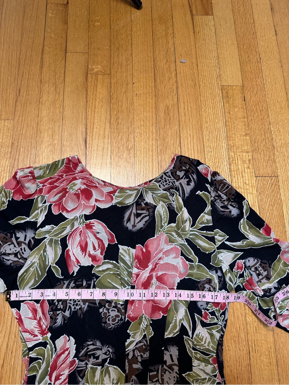 Vintage 90’s Anthony Mark Hankins Floral Midi Dress Pleated Waist Size 6 Rayon - Picture 7 of 9